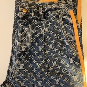 Monogram Accent Raw Denim Jean